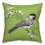 Chickadee Bird with Flowers on Green 20x20 Indoor / Outdoor Pillow