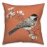 Chickadee Bird with Flowers on Orange 20x20 Indoor / Outdoor Pillow