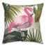 Tropical Flamingo with Green Leaves 20x20 Indoor / Outdoor Pillow