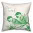 Our Nest Watercolor Green Birds 20x20 Indoor / Outdoor Pillow