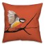 Flying Bird on Branch with Orange 20x20 Indoor / Outdoor Pillow
