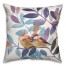 Blue and Purple Leaves with Birds 20x20 Indoor / Outdoor Pillow