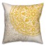 Double Medallion Tan Yellow 20x20 Indoor / Outdoor Pillow