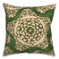 Large Green Cream Star Pattern 20x20 Indoor / Outdoor Pillow