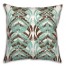 Mint and Brown Leaf Pattern 20x20 Indoor / Outdoor Pillow