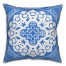 Bright Blue and White Circle Mandala 20x20 Indoor / Outdoor Pillow