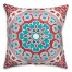 Red and Turquoise Flower Mandala 20x20 Indoor / Outdoor Pillow