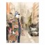 Watercolor Women Fall Coat 8x10 Tabletop Canvas