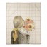 Fall Flower Girl on Plaid 50x60 Coral Fleece Blanket