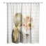 Fall Flower Girl on Plaid 71x74 Shower Curtain
