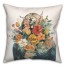 Fall Girl Face Covered Flowers 18x18 Spun Poly Pillow