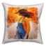 Fall Girl on Road 18x18 Spun Poly Pillow