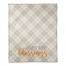 Harvest Blessings on Gray Plaid 50x60 Coral Fleece Blanket