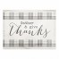 Gray Plaid Give Thanks 18x14 Poly Twill Placemat