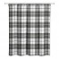 Black and White Plaid Pattern 71x74 Shower Curtain