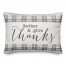 Gray Plaid Give Thanks 14x20 Spun Poly Pillow