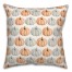 Gray and Orange Pumpkin Pattern 18x18 Spun Poly Pillow