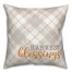 Harvest Blessings on Gray Plaid 18x18 Spun Poly Pillow