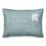 Blue Autumn Leaf and Cursive 14x20 Spun Poly Pillow