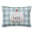 Happy Fall Pumpkin on Blue Plaid 14x20 Spun Poly Pillow