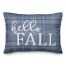 Hello Fall on Blue Plaid 14x20 Spun Poly Pillow