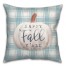 Happy Fall Pumpkin on Blue Plaid 18x18 Spun Poly Pillow