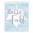 Hello Fall Blue Leaf on Wood 8x10 Tabletop Canvas