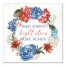 Red White and Blue America Floral Wreath 16x16 Canvas Wall Art