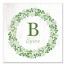 Green Monogram Wreath 16x16 Personalized Canvas Wall Art