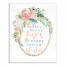Flower Wreath Kisses and Wishes 16x20 Canvas Wall Art