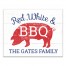 Red White and BBQ Family 16x20 Personalized Canvas Wall Art