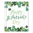 Happy St. Patricks Day Clover Border 16x20 Canvas Wall Art