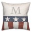 Light Burlap Stars Stripes Monogram 18x18 Personalized Spun Poly Pillow