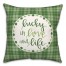 Luck Love Life Plaid Clover Wreath 18x18 Spun Poly Pillow
