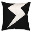 Black and White Lightning Bolt 18x18 Spun Poly Pillow