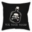 Pick Your Poison Skull and Crossbones 18x18 Spun Poly Pillow