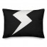 Black and White Lightning Bolt 14x20 Spun Poly Pillow