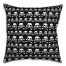 Black and White Skull Crossbones Pattern 18x18 Spun Poly Pillow