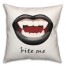 Bite Me Vampire Mouth  18x18 Spun Poly Pillow
