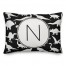 Dinosaur Pattern on Black and White Initial 14x20 Personalized Spun Poly Pillow