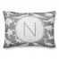 Dinosaur Pattern on Gray and White Initial 14x20 Personalized Spun Poly Pillow