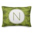 Dinosaur Pattern on Green and Lime Initial 14x20 Personalized Spun Poly Pillow