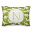 Dinosaur Pattern on Green and White Initial 14x20 Personalized Spun Poly Pillow