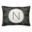 Dinosaur Pattern on Green and Green Initial 14x20 Personalized Spun Poly Pillow