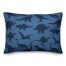 Dinosaur Pattern on Navy and Blue 14x20 Spun Poly Pillow