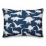 Dinosaur Pattern on Navy and White 14x20 Spun Poly Pillow