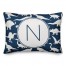 Dinosaur Pattern on Navy and White Initial 14x20 Personalized Spun Poly Pillow