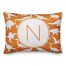 Dinosaur Pattern on Orange and White Initial 14x20 Personalized Spun Poly Pillow