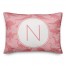 Dinosaur Pattern on Pink and Pink Initial 14x20 Personalized Spun Poly Pillow