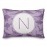 Dinosaur Pattern on Purple and Purple Initial 14x20 Personalized Spun Poly Pillow